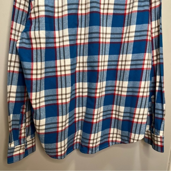 Old Navy Blue Plaid Button Down Shirt 100% Cotton Size XXL - Picture 8 of 11